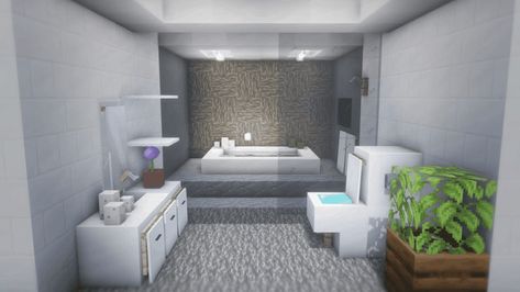 Small Minecraft Bathroom, Dining Table Minecraft, Bathroom In Minecraft, Minecraft Bathroom Design, Minecraft Toilet, Minecraft Bathroom, Mansion Minecraft, Casa Minecraft, Villa Minecraft