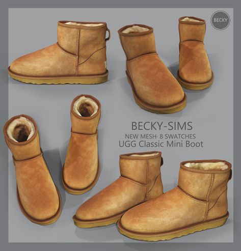 BECKYSIMS-UGG Classic Mini Boots | Patreon Ugg Boots Sims 4 Cc, Sims Cc Uggs, Sims 4 Timberland Boots Cc, Sims 4 Cc Female Clothing Shoes, Sims 4 Cc Uggs Patreon, Sims 4 Cc Adidas Shoes, Sims Uggs, Uggs Cc Sims 4, Sims 4 Cc Boots Patreon