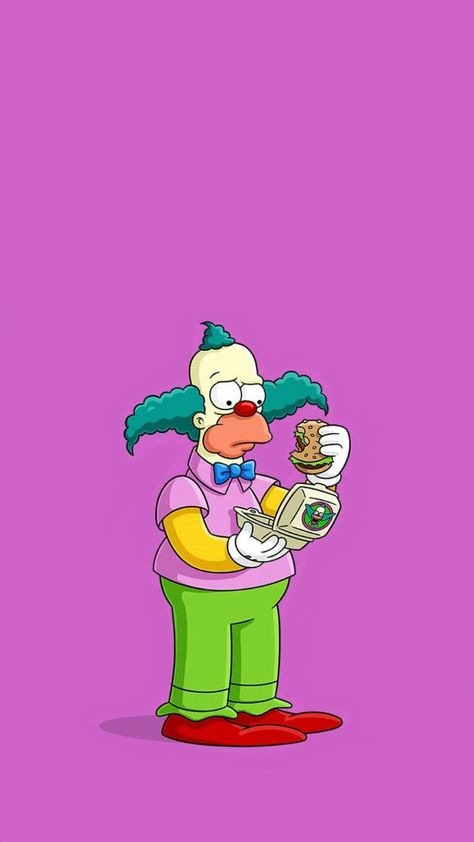 Krusty The Clown Wallpaper, Simpsons Krusty, Simpsons Wallpaper, Clown Wallpaper, Bart Simpson Art, Krusty The Clown, Dibujos Toy Story, Krusty Krab, Pokemon Painting