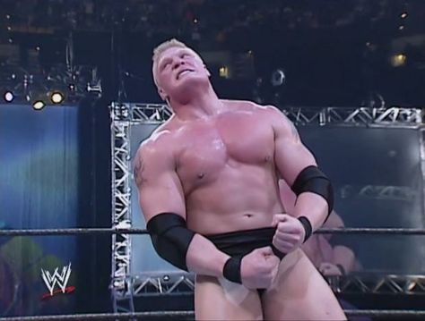 Royal Rumble 2003  Winner: Brock Lesnar (Entry #29). Buff Guy, Brock Lesnar Wwe, Buff Guys, Brock Lesnar, Royal Rumble, Wwe, Sumo Wrestling, Wrestling, Memes