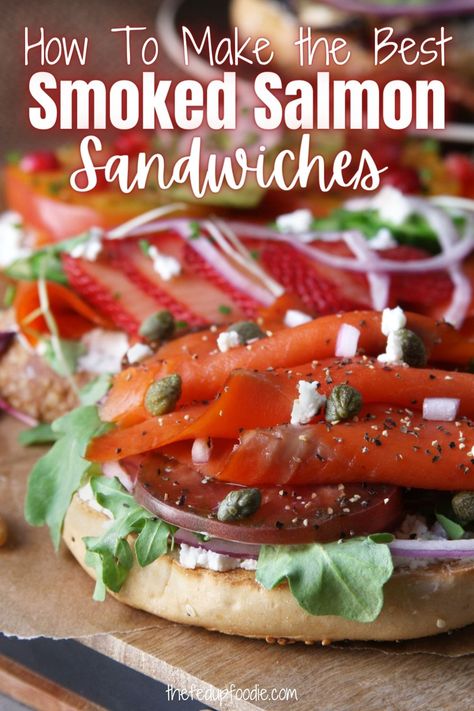 Salmon Sandwich Recipes, Salmon Sandwiches, Lox Bagel, Best Smoked Salmon, Smoked Salmon Sandwich, Too Hot To Cook, Smoked Salmon Bagel, Salmon Bagel, Lox And Bagels