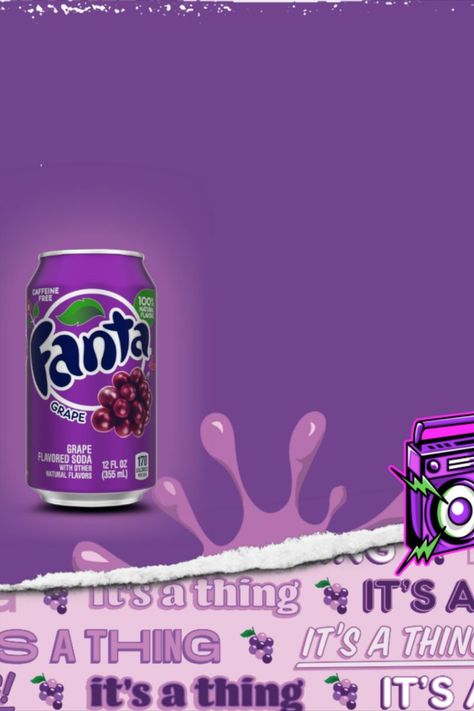 Contact +442476666466 Grape Fanta, Ice Cream Drinks, Grape Soda, Caffeine Free, Purple Wallpaper, Art Logo, Natural Flavors, Kids Wear, Brand Logo