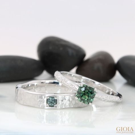 Teal Sapphire Wedding Ring 

Teal sapphire solitaire design with unique handcrafted hammer mark. Men's wedding band with similar hammer style and bluish green gemstone. 

https://gioia.com.sg/unique-wedding-bands/

#gioiafinejewellery #finejewellery #jewellery #sapphirering #solitairering #proposalring #engagmentring #weddingring #wedding2022 #tealsapphire #proposed #engaged #wedding #wedding2022 #fb #facebook #FacebookPage #facebookpost #singapore #foryou #foryoupage #fyp #foryoupage Personalized Stackable Rings, Sapphire Wedding Ring, Leaves Vintage, Sapphire Wedding Rings, Floral Leaves, Teal Sapphire, Sapphire Solitaire, Sapphire Wedding, Unique Wedding Bands