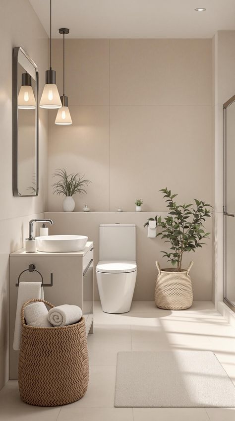 Neutral Bathroom Decor Neutral Colour Bathroom Ideas, Light Beige Bathroom Ideas, Neutral Palette Bathroom, Beige Bathroom Ideas Decor, Warm Neutral Bathroom Ideas, Warm Neutral Bathroom, Neutral Bathroom Decor Ideas, Modern Neutral Bathroom, Neutral Bathroom Design