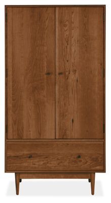 Modern Grove Armoire 22d 36w 68h in Walnut Wood