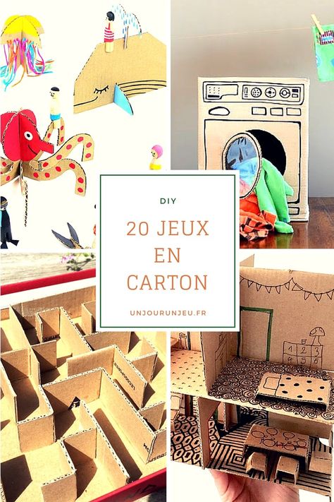 15 idées de jeux à réaliser pour vos enfants avec du carton Carton Diy, Diy Couture, Paper Toys, Diy For Kids, Games For Kids, Fun Crafts, Activities For Kids, Crafts For Kids, Recycling