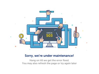 Error 503 Empty State, Graphic Design Blog, Error Message, Ui Inspiration, Under Maintenance, Error Page, Interactive Design, Graphic Design Inspiration, Ui Design