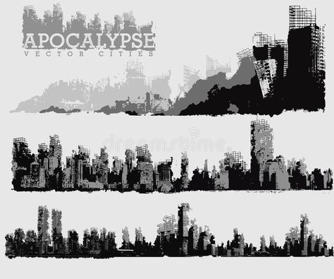 Apocalyptic city illustration. A vector illustration of apocalyptic cities , #AD, #illustration, #city, #Apocalyptic, #cities, #apocalyptic #ad Cities Illustration, Apocalyptic City, Post Apocalyptic City, Environment Sketch, Meaningful Paintings, Post Apocalyptic Art, Ruined City, City Games, City Vector