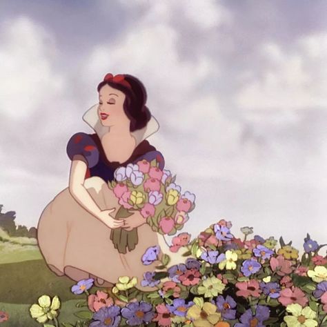 Snow White, Disney, Flowers, Blue, White