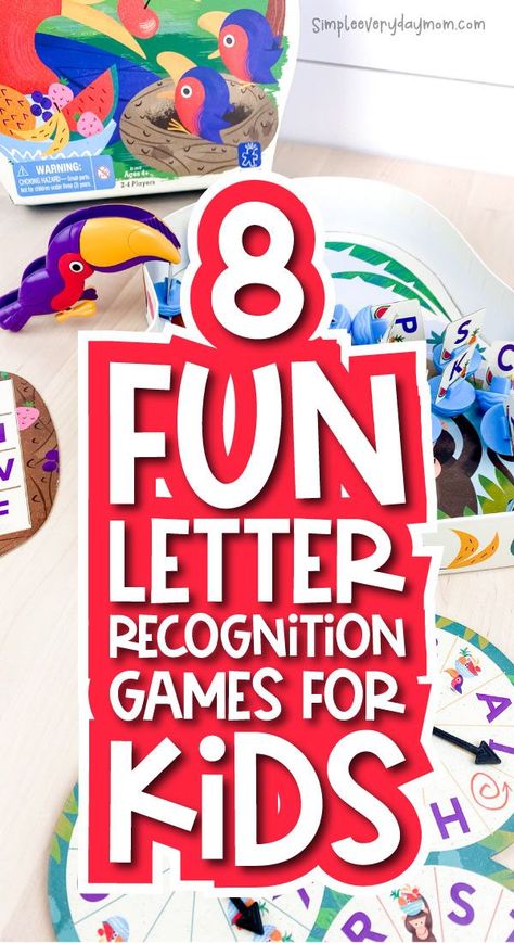 These letter recognition games are a fun way to help toddlers, preschoolers, and pre-k learn the alphabet! On top of that, they'll also work on fine motor skills and more! Make learning fun! Alphabet Games For Preschool Teaching, Alphabet Games Kindergarten, Games For Letter Recognition, Whole Group Letter Recognition Games, Fun Ways To Learn The Alphabet, Preschool Alphabet Games, Pre K Letter Recognition Activities, Pre K Letter Activities, Letter Games For Preschool