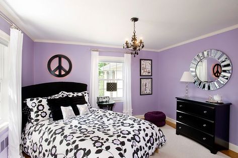 Purple And Black Bedroom Ideas, Purple And Black Bedroom, Black Bedroom Sets, Purple Room Decor, Lavender Room, Purple Bedrooms, Guest Bedroom Decor, Purple Rooms, Bedroom Images