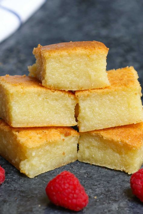 Butter Mochi Cake Recipe, Mochi Cake Recipe, Butter Mochi Cake, Hawaiian Butter Mochi, Butter Mochi Recipe, Foodie Desserts, Rice Flour Recipes, Baked Pastries, Hawaiian Desserts