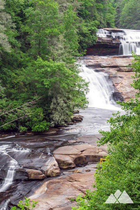 Hike the Triple Falls Trail at North Carolina's DuPont State Forest to a trio of stunning, cascading waterfalls on the Little River. via @ashevilletrails Asheville Waterfalls, Asheville Hikes, North Carolina Hiking, Brevard Nc, Waterfall Hike, Hiking Places, Southern Travel, North Carolina Beaches, Forest Waterfall