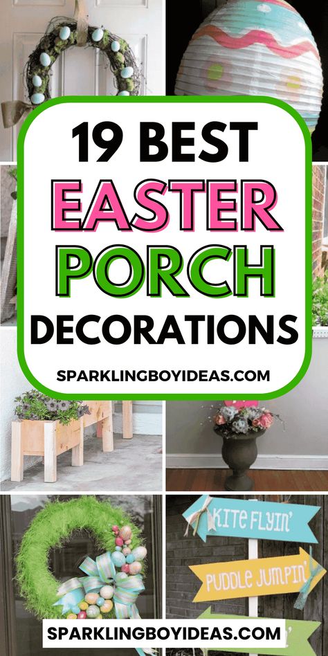 19 Easy Easter Porch Decorations 1 Easter Porch Signs, Spring Outdoor Decorations, Easter Bunny Door Decoration, Easter Front Porch Decor, Easter Front Porch, Easter Porch, Easter Porch Decor, Spring Outdoor Decor, Easter Gift For Adults