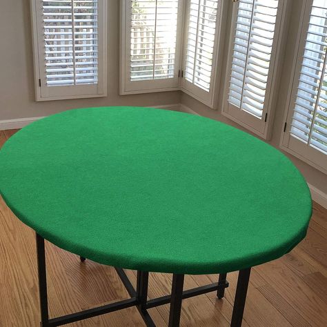 CAIT CHAPMAN HOME COLLECTION Felt Game Table Cover Fitting 35"-50" Diameter Round, Hexagon or Octagonal Tables (Fitting 35"-50" Table) Felt Games, Fitted Table Cover, Octagon Table, Green Tablecloth, Felt Balls, Game Table, Room Essentials, Felt Ball, Game Time