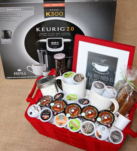 Give the gift of Coffee #Keurig400 #Ad #cbias Diy Father's Day Gift Baskets, Coffee Lover Gifts Basket, Fathers Day Gift Basket, Coffee Gift Basket, Baskets Ideas, Raffle Basket, Auction Baskets, Boyfriend Gift Basket, Raffle Baskets