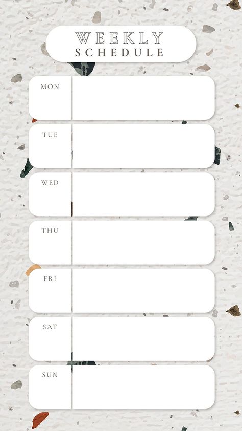 Study Schedule Aesthetic, Schedule Aesthetic, Terrazzo Background, Study Planner Printable Free, Study Schedule Template, Weekly Schedule Template, Class Schedule Template, College Schedule, Study Planner Printable