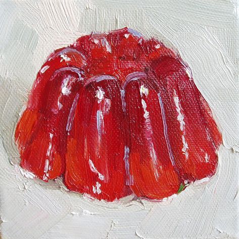 Food Art Painting, Still Life Paintings, Red Jelly, Portraiture Painting, Still Lifes, Food Painting, Oil Pastel Art, Life Paintings, Oil Pastel Drawings