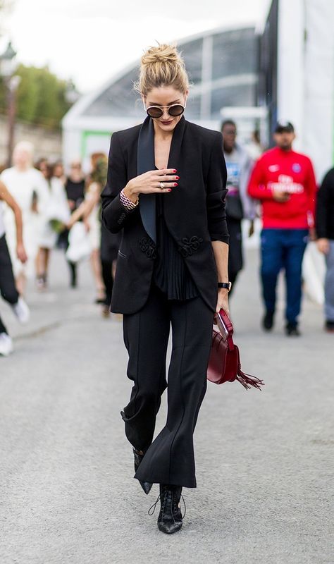 The Very Best of Olivia Palermo's Style | Who What Wear Outfit Nero, Johannes Huebl, Blazer Street Style, Estilo Olivia Palermo, Tuxedo Women, Black Wardrobe, Olivia Palermo Style, Daily Fashion Inspiration, Estilo Chic