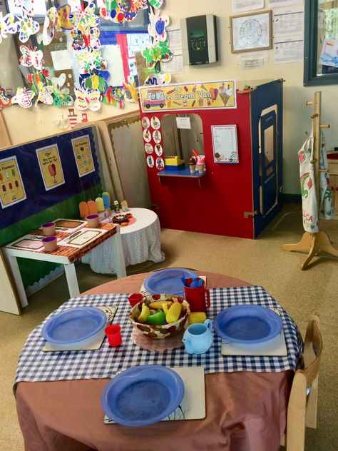 Home Corner Role Play Eyfs, Kitchen Role Play Area Eyfs, Domestic Role Play Eyfs, Cafe Role Play Area Eyfs, Cafe Role Play Area, Cafe Role Play, Role Play Areas Eyfs, Ks1 Classroom, Dramatic Play Themes