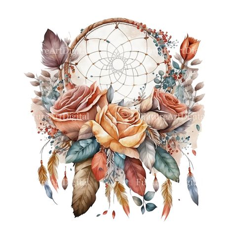 Painting Denim, Pretty Scrapbook, Dreamcatcher Tattoos, Dream Catcher Vector, Dream Catcher Drawing, Flower Svg Files, Dreamcatcher Wallpaper, Spiritual Paintings, Watercolor Decor