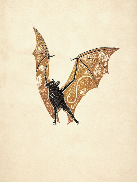 Murciélago. Jon Contino, Petit Tattoo, Bat Art, Bat Tattoo, Arte Sketchbook, Arte Inspo, Arte Animal, Medieval Art, Samhain