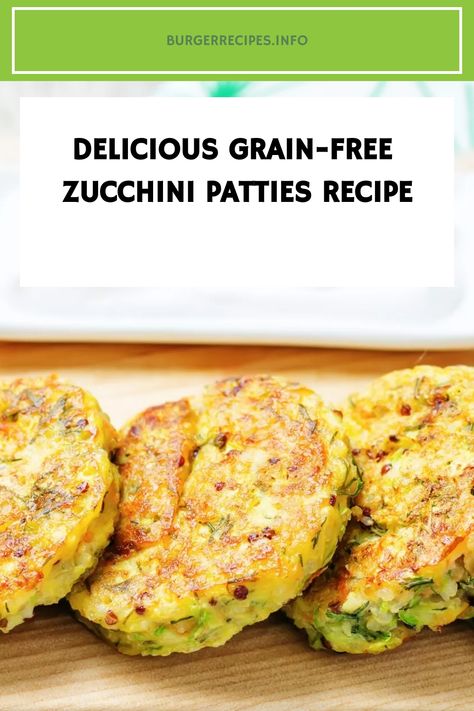 Delicious grain-free zucchini patties on a wooden board. Zucchini Patties Recipes, Zucchini Burger Recipe, Burger Patty Recipe, Mushroom Burger Recipe, Veggie Burger Patties, Zucchini Burger, Appetizer Easy, Zucchini Patties, Beet Burger