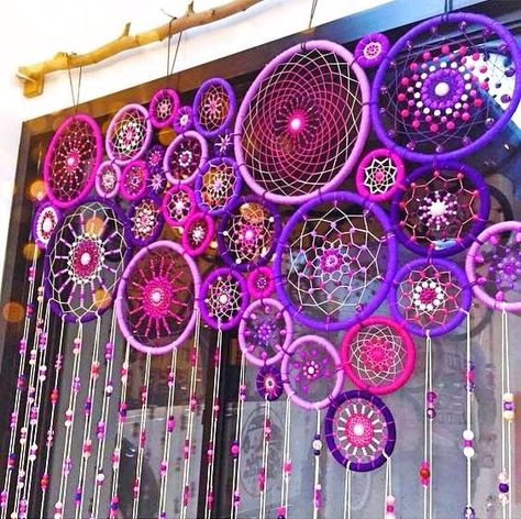 Dreamcatcher Diy, Atrapasueños Diy, Simpul Makrame, Hantverk Diy, Dream Catcher Diy, Deco Boheme, Diy Window, Beaded Curtains, Dreamcatchers