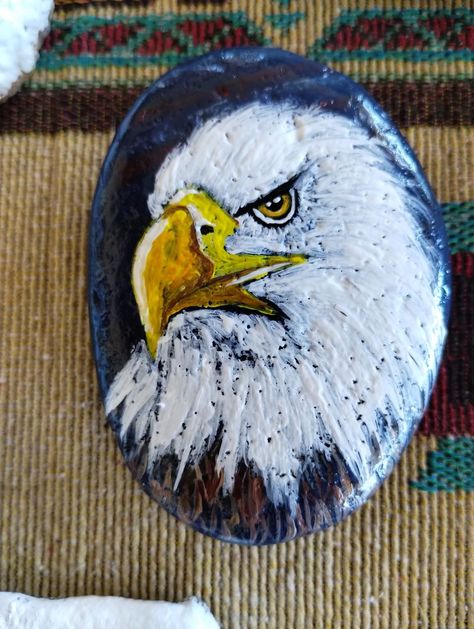 painting rocks! Eagle Painted Rocks, Eagle Rock Painting, Eagle Painting, American Christmas, Eagle Rock, Eagle Scout, Painting Rocks, Egg Painting, Rock Painting Designs