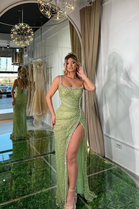 Luxury Green Corset Dress For Prom, Fitted Green Sleeveless Prom Dress, Corsette Dress Prom Green, Glamorous Green Prom Dress, Limegreen Prom Dress, Ballgown Dresses, Strap Prom Dress, Green Prom, 2024 Prom