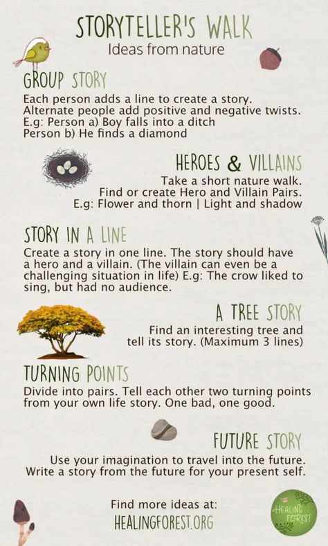 Story Walk Land Based Learning Activities, Forest School Set Up, Ecotherapy Activities, Nature Based Learning, Outdoor Learning Activities, Homeschool Nature Study, Walk Idea, Forest School Activities, Nature Education