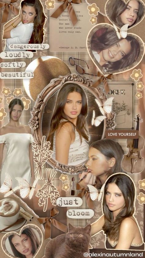 reposting this adriana lima shuffle 🤎~ 𓈒ㅤׂ 𝜗𝜚 Adriana Lima Aesthetic Wallpaper, Adriana Lima Aesthetic, Lima Aesthetic, Adriana Lima Wallpaper, Brown Academia, Adrian Lima, Adrina Lima, Lima Model, 2000s Girls