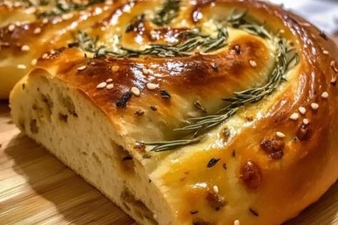 Rustic No Knead Rosemary Garlic Bread - recipestasteful Rustic No Knead Rosemary Garlic Bread, Rosemary Garlic Bread, Rosemary Garlic, Types Of Flour, No Knead, Instant Yeast, Breakfast For Dinner, Fresh Rosemary, Roasted Garlic