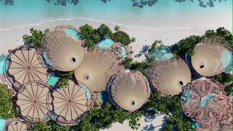 Foster + Partners Designs Coral Bloom Resort On Saudi Arabia's Shurayrah Island Tourism Development, Sea Resort, Hotel Plan, Foster Partners, Norman Foster, Green Travel, Outline Designs, Island Resort, Red Sea