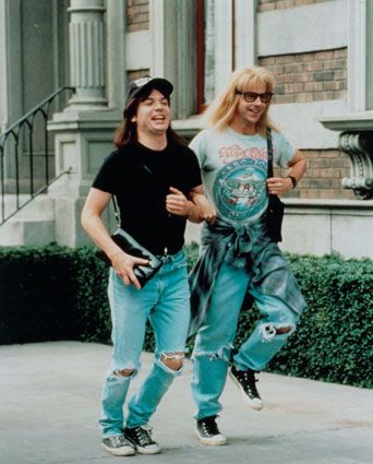 Wayne's World Waynes World Costume, Garth Algar, Last Minute Kostüm, Tv Show Halloween Costumes, Dana Carvey, Wayne's World, Hallowen Costume, We Are The World, 인물 사진