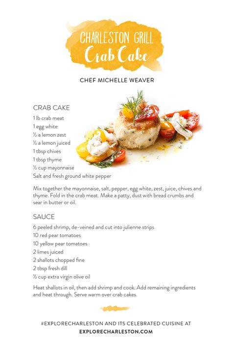 Learn the Secret Behind Charleston Grill's Celebrated Crab Cake - Explore Charleston Blog Charleston Recipes, Grilled Crab Cakes, Charleston Food, Dinner With Family, Crab Cake Recipe, Go To Recipes, Recipes Main Dishes, Crab Cake, Food Seafood