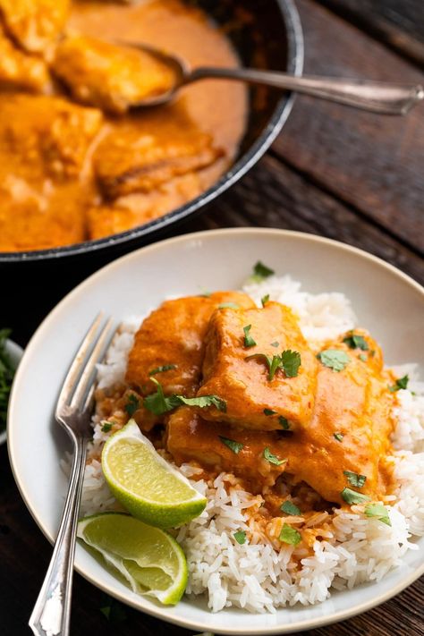 Thai Tilapia Curry Recipe - The Wanderlust Kitchen Thai Curry Fish Recipes, Tilapia Crockpot Recipes, Asian Tilapia Recipes, Tilapia Curry, Curry Tilapia, Coconut Tilapia, Healthy Tilapia Recipes, Tilapia Dinner, Tilapia Recipes Healthy