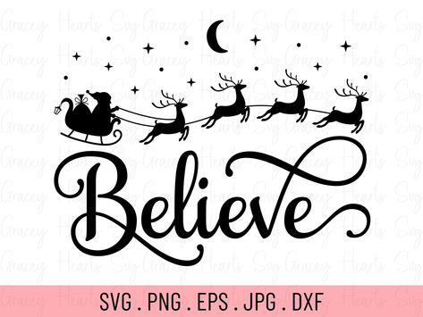 Believe Christmas svg The design features quotes 'Believe' with Santa sleigh and stars Perfect for Christmas and winter season The purchase is an INSTANT DOWNLOAD file. Please note that there will be nothing shipped. Files are available as an instant download. There will be no item shipped. Upon confirming payment, you will receive the file via your Etsy purchases. Images are all of high quality, #Free_Svg_Websites #Cajas_Silhouette_Cameo #Cricut_Projects_Easy #Cricut_Explore_Air_Projects Believe Christmas Sign, Polar Express Bell, Door Sign Svg, Hat Burning, Cricut Projects Easy, Cricut Explore Air Projects, Reindeer Svg, Christmas Cricut, Believe Christmas