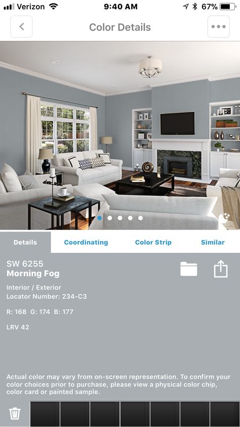 Dining Room Sherwin Williams Morning Fog Morning Fog Sherwin Williams, Fog Sherwin Williams, Charcoal Cabinets, French Grey Interiors, Blue Bedroom Paint, Room Color Design, Lake Living Room, Claremont House, Blue Gray Paint Colors