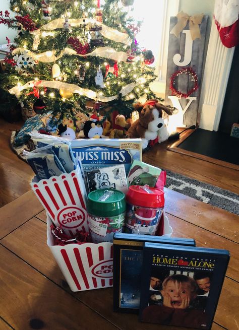 Dollar Tree Movie Night, Family Movie Night Gift, Movie Basket, Popcorn Gift Basket, Movie Basket Gift, Movie Night Basket, Snack Gift Baskets, Movie Night Gift Basket, Holiday Movie Night