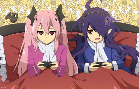 - Midnight Roll - by Zilch216 on DeviantArt Krul Tepes And Asuramaru, Krul And Asuramaru, Asuramaru Fanart, Animal Bed, Krul Tepes, Bat Animal, Play Video Games, Best Love Stories, Seraph Of The End