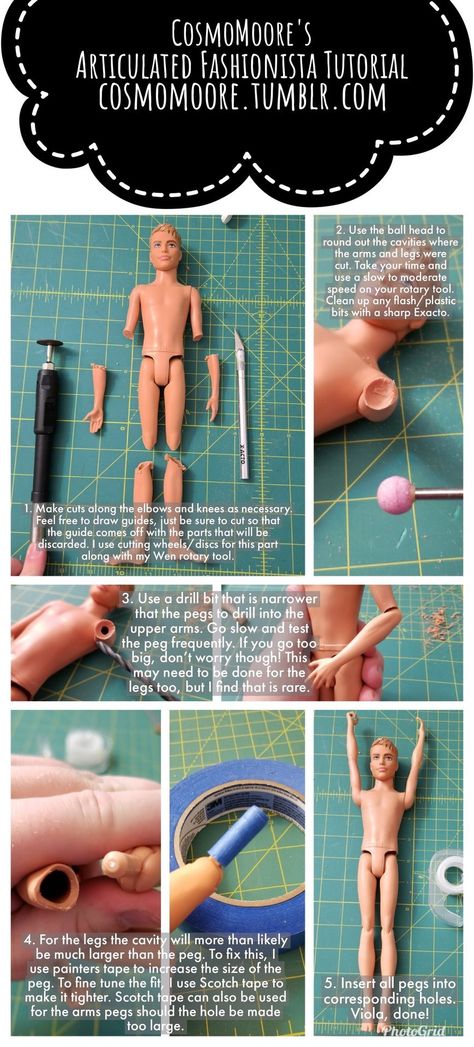 How to Articulate A Fashion Male Doll Wonder Woman Doll, Doll Repaint Tutorial, Barbie Diy Accessories, Doll Making Tutorials, Curvy Barbie, Dc Super Hero Girls, Fashion Male, Polymer Clay Dolls, Male Doll