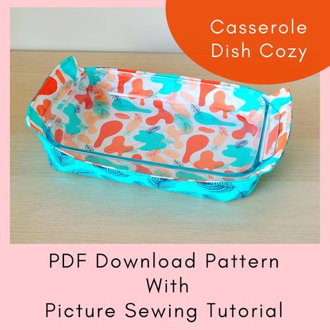 Reversible Casserole Dish Cozy Printable Sewing Pattern and - Etsy Australia Baking Dish Cozy Pattern, Casserole Covers To Sew, Casserole Cover Pattern, Casserole Cozy Pattern, Casserole Cozy Free Pattern, Hot Pads Sewing Patterns Free, Casserole Dish Cozy, Casserole Carrier Pattern, Casserole Cozy