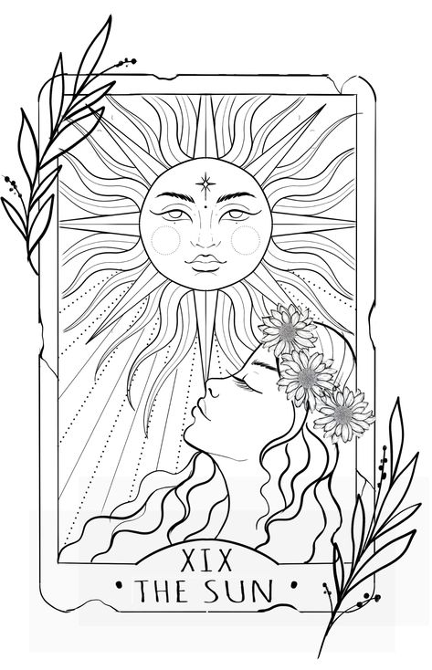 Lion Tarot Card Tattoo, Whimsical Sun Tattoo, Tarot Sun Tattoo, The Sun Tarot Tattoo, The Sun Tarot Card Tattoo, Sun Card Tarot, Halloween Tattoo Flash, Tattoo Font Styles, Monopoly Cards