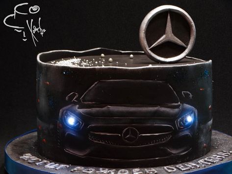 Mercedes Cake Birthdays, Mercedes Benz Cake, Mercedes Torte, Rolex Cake, Motorcycle Birthday Cakes, Car Cakes For Men, Graduation Party Cake, Cars Birthday Cake, Unique Birthday Cakes