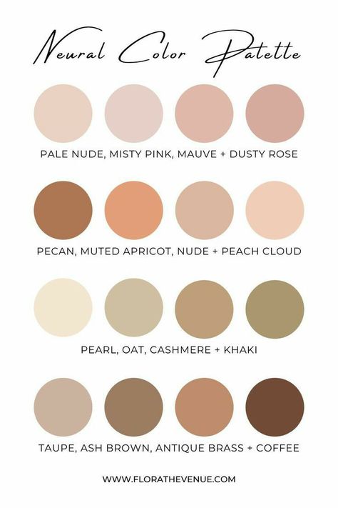 Neutral Aesthetic Small Business, Neutral Color Palette For Wedding, Wedding Neutral Color Schemes, Neutral Color Baby Shower Ideas, Trending Gel Nails, Nail Art Trending, Neutral Color Wedding, Neutral Wedding Color Palette, Earth Colour Palette