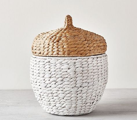 Shaped Critter Storage | Pottery Barn Kids Acorn Basket, Diaper Caddy, White Baskets, Nursery Storage, Water Hyacinth, Storage Bins, Pottery Barn Kids, Toy Store, Decorative Wicker Basket