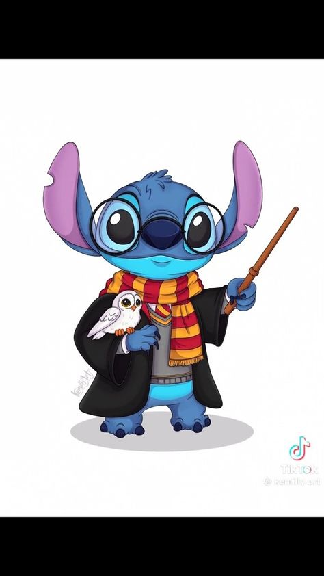 Stitch And Harry Potter Tattoo, Stitch Dressed As Other Characters, Hawaii Cartoon, Cute Disney Tattoos, Lilo And Stitch Characters, Stitch Artwork, Stitch Coloring Pages, Lilo And Stitch Quotes, Lilo And Stitch Drawings