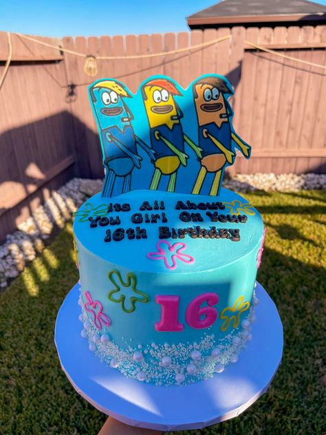 Spongebob 16th Birthday, Spongebob Birthday Cake, 16th Birthday Cake, Spongebob Cake, Spongebob Birthday Party, Sweet 16 Birthday Cake, Spongebob Party, Spongebob Birthday, 16 Cake