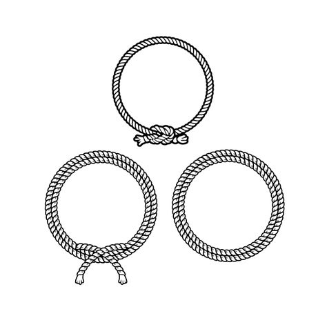 Lasso Rope, Rope Wreath, Rope Frame, Wreath Drawing, Rope Rings, Cute Patches, Hat Patches, Circle Frames, Circle Design